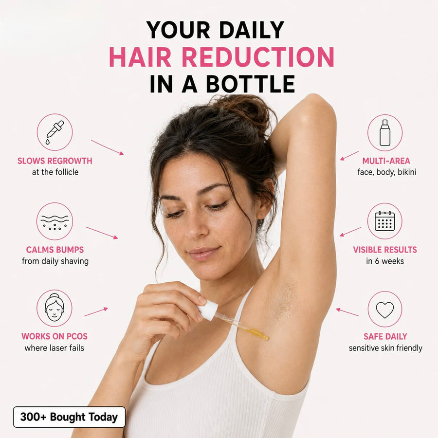 Anti-Hair Growth Oil in use